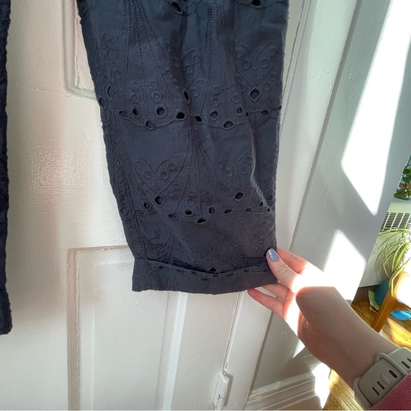 NWOT Whistles Zoe Eyelet Jumpsuit Navy Blue Front Zip Sz Small $279 - Picture 10 of 12